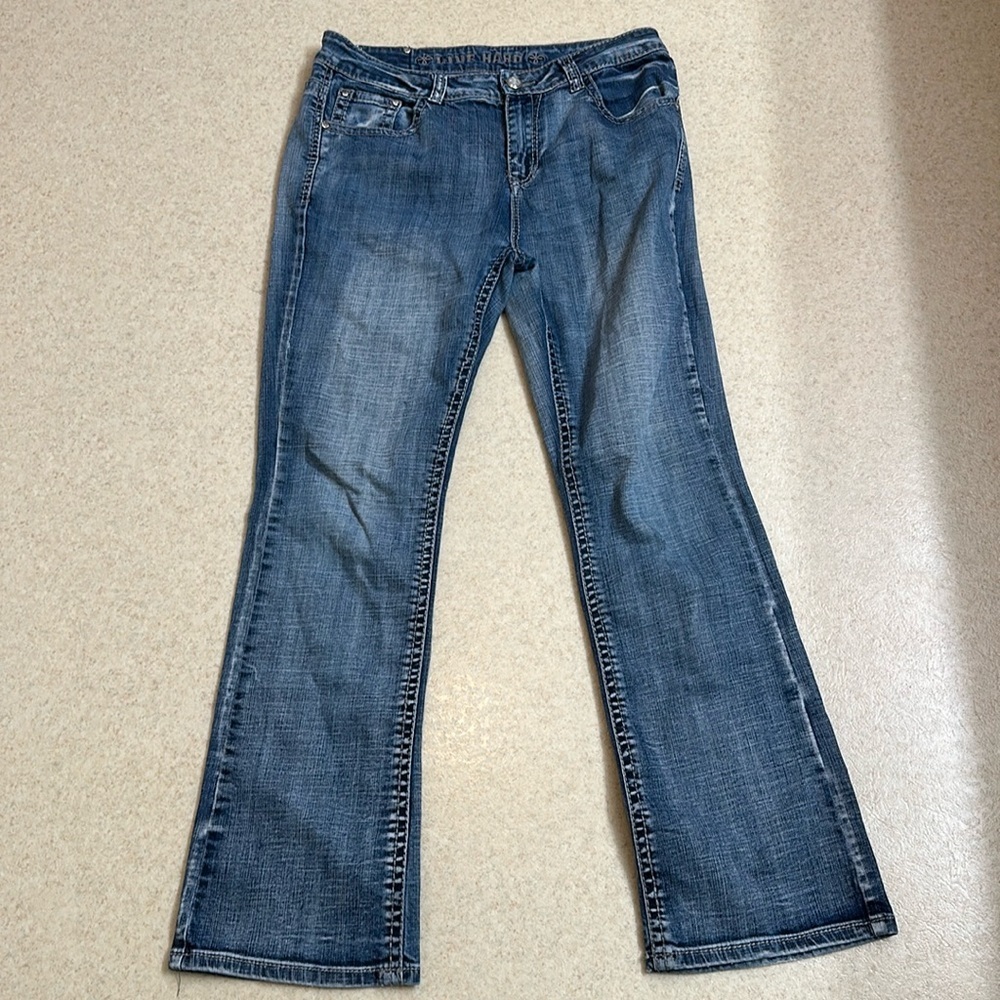 Live Hard Play Hard jeans women’s size 12.